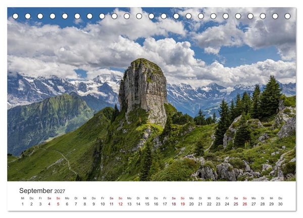 Produktbild: Berner Oberland - Bergwelten (Tischkalender 2027 DIN A5 quer), CALVENDO Monatskalender