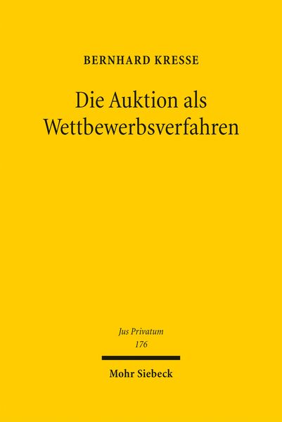 Produktbild: Die Auktion als Wettbewerbsverfahren