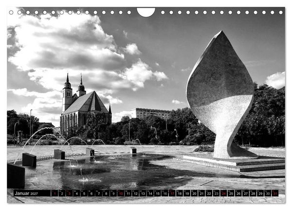 Produktbild: Magdeburg in Schwarz - Wei&szlig; (Wandkalender 2027 DIN A4 quer), CALVENDO Monatskalender