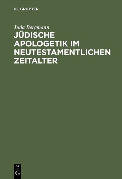 Produktbild: J&uuml;dische Apologetik im neutestamentlichen Zeitalter
