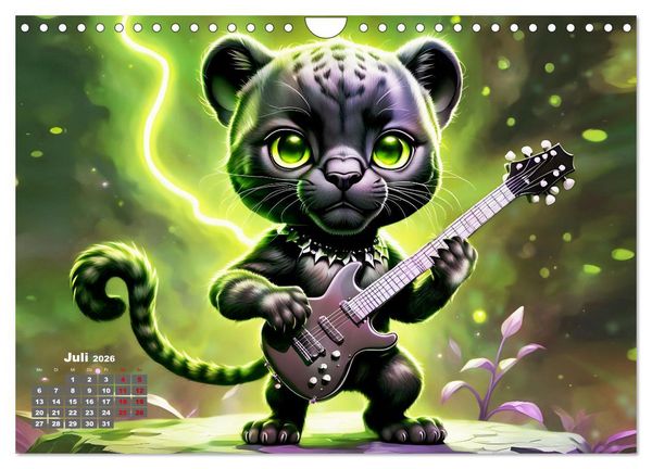 Produktbild: Tierische Gitarristen (Wandkalender 2026 DIN A4 quer), CALVENDO Monatskalender