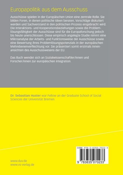 Produktbild: Europapolitik aus dem Ausschuss