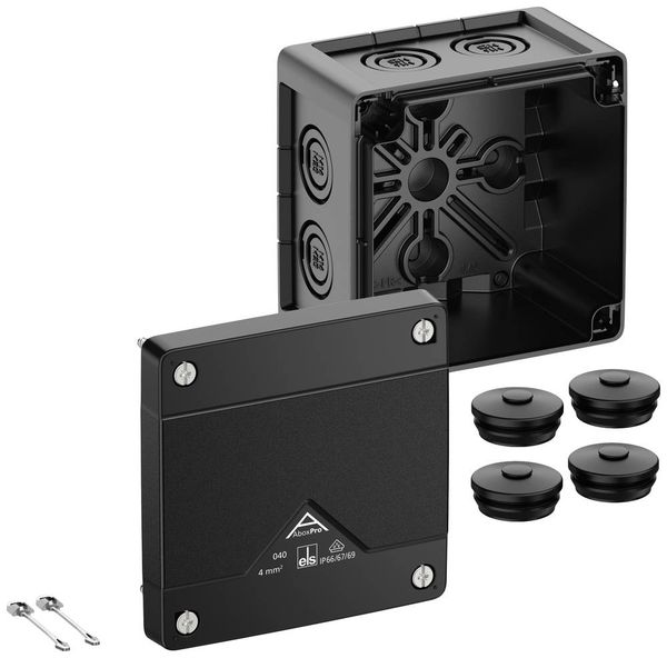 Produktbild: Spelsberg 40400001 Abzweigkasten (L x B x H) 102 x 102 x 70 mm Schwarz IP66, IP67, IP69 1 St.