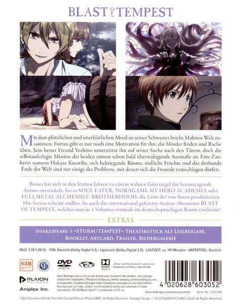 Produktbild: Blast of Tempest: Vol. 1 (Ep. 1-6)