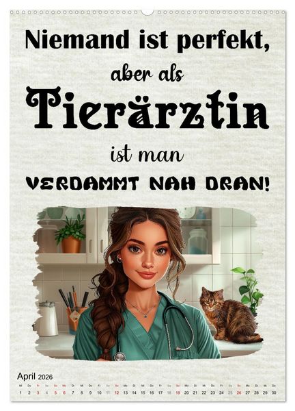 Produktbild: Tierarztspr&uuml;che (hochwertiger Premium Wandkalender 2026 DIN A2 hoch), Kunstdruck in Hochglanz