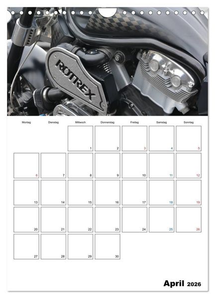 Produktbild: Harley Davidson Familienplaner (Wandkalender 2026 DIN A4 hoch), CALVENDO Monatskalender