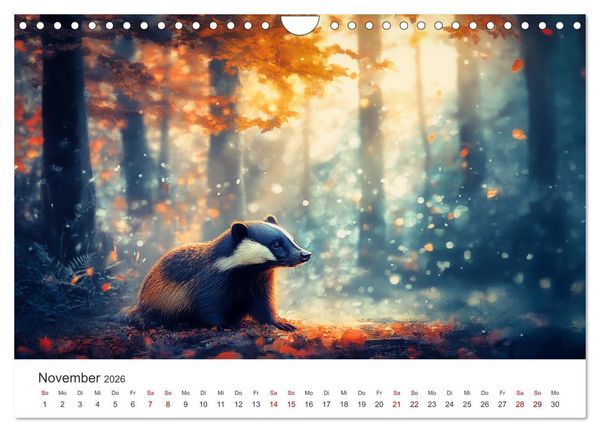 Produktbild: Stur, stark, sympathisch - Der Dachs - Kalender (Wandkalender 2026 DIN A4 quer), CALVENDO Monatskalender