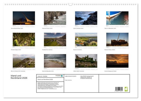 Produktbild: Irland und Nordirland 2026 (Wandkalender 2026 DIN A2 quer), CALVENDO Monatskalender