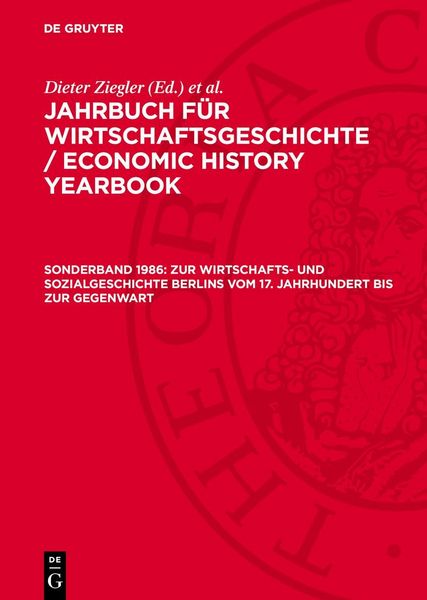 Produktbild: Zur Wirtschafts- und Sozialgeschichte Berlins vom 17. Jahrhundert bis zur Gegenwart