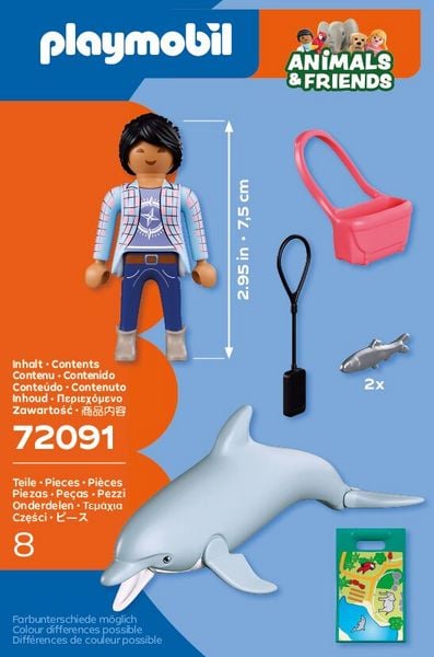 Produktbild: playmobil Animals & Friends Zoo Delfin und Besucherin