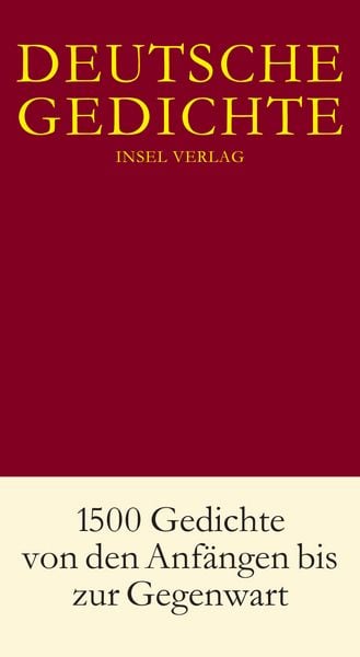 Deutsche Gedichte in einem Band, Gebundene Ausgabe von Hans-Joachim Simm, Insel, 9783458174400