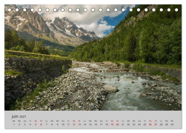 Produktbild: Montagnes, lacs et chalets dans la vall&eacute;e d'Aoste (Calendrier de bureau 2027 DIN A5 vertical), CALVENDO calendrier mensuel