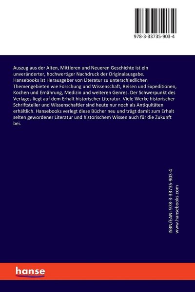 Produktbild: Auszug aus der Alten, Mittleren und Neueren Geschichte
