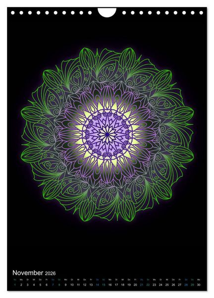 Produktbild: Mandala-Kalender 2026 (Wandkalender 2026 DIN A4 hoch), CALVENDO Monatskalender
