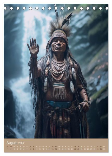 Produktbild: Schamanische Seelen: Mystische Indianerportraits (Tischkalender 2026 DIN A5 hoch), CALVENDO Monatskalender