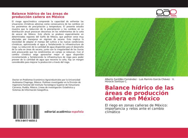 Produktbild: Balance h&iacute;drico de las &aacute;reas de producci&oacute;n ca&ntilde;era en M&eacute;xico