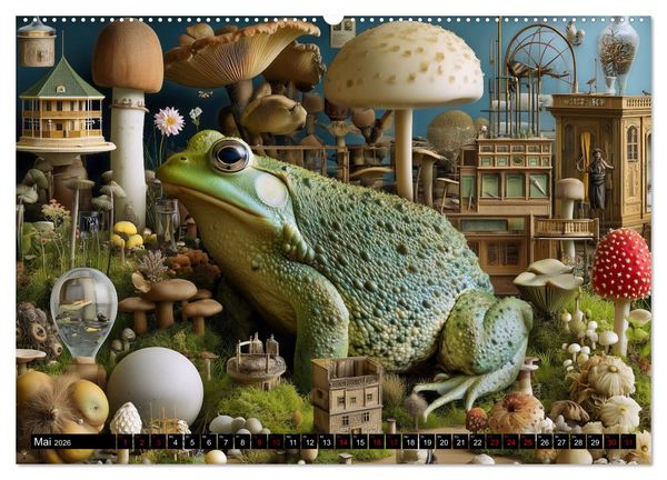Produktbild: Toadtopia. Fantastische Kr&ouml;tenwelten (hochwertiger Premium Wandkalender 2026 DIN A2 quer), Kunstdruck in Hochglanz