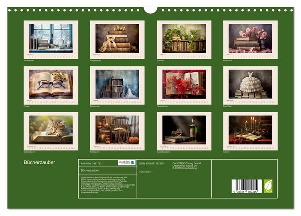 Produktbild: B&uuml;cherzauber (Wandkalender 2026 DIN A3 quer), CALVENDO Monatskalender