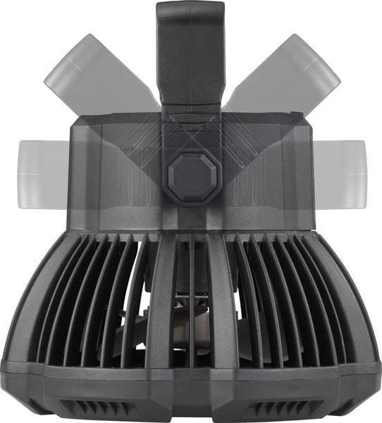 Produktbild: Rechargeable Akku-Ventilator Schwarz mit Fernbedienung, Schwenkbar, mit Beleuchtung