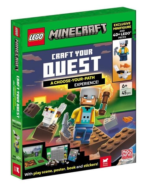 Produktbild: LEGO&reg; Minecraft(TM): Craft Your Quest - A Choose-Your-Path Experience (with exclusive minifigure, LEGO&reg; pieces, play scene, poster, book and stickers)
