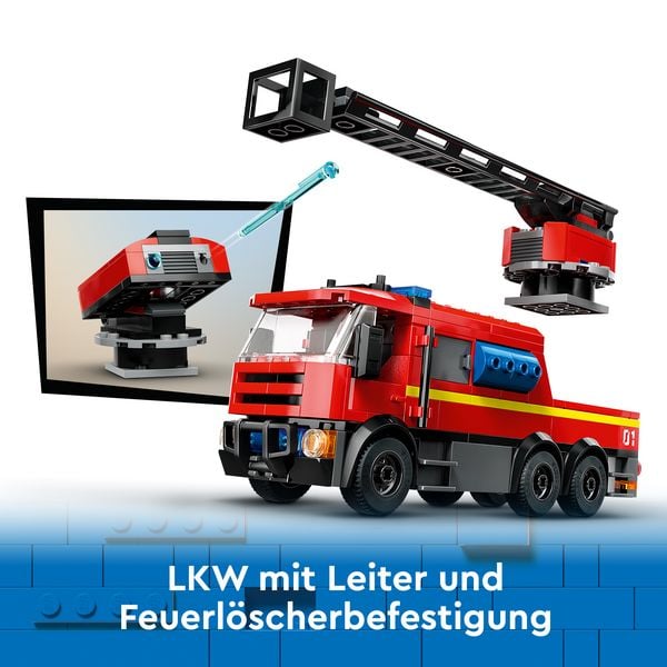 Produktbild: LEGO City 60414 Feuerwehrstation mit Drehleiterfahrzeug, Feuerwehr-Spielzeug