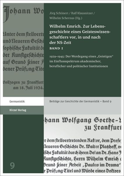 Produktbild: Wilhelm Emrich. Zur Lebensgeschichte eines Geisteswissenschaftlers vor, in und nach der NS-Zeit