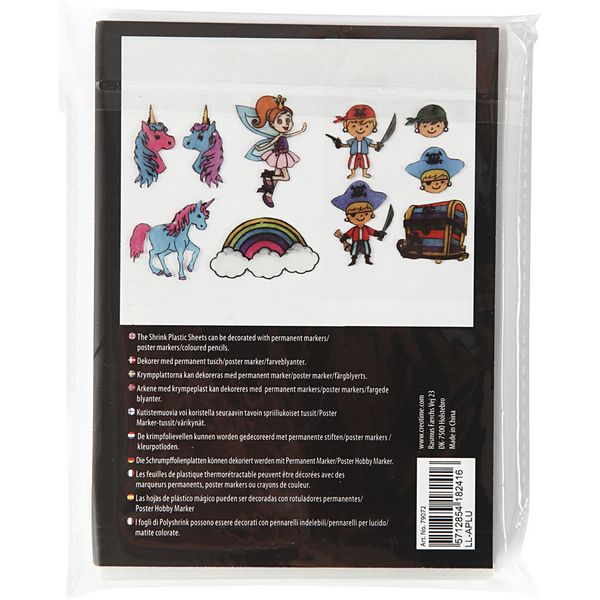 Produktbild: Creativ Company Plastikschrumpfplatten mit Motiven, Blatt 10,5x14,5 cm, Dicke 0,3 mm, 36 Blatt