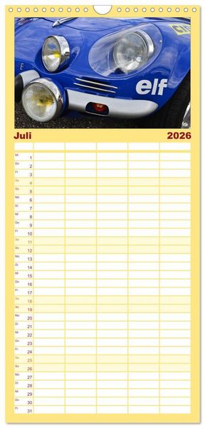 Produktbild: Familienplaner 2026 - Renault Alpine A110 mit 5 Spalten (Wandkalender, 21 x 45 cm) CALVENDO