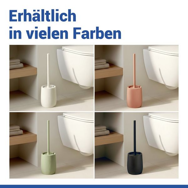 Produktbild: WC-Garnitur Mod. Fablo Creme, aus hochwertiger Keramik, mit Silikon-B&uuml;rstenkopf