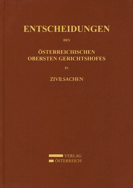 Produktbild: Entscheidungen des &Ouml;sterreichischen Gerichtshofes in Zivilsachen