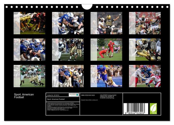 Produktbild: Sport. American Football (Wandkalender 2026 DIN A4 quer), CALVENDO Monatskalender