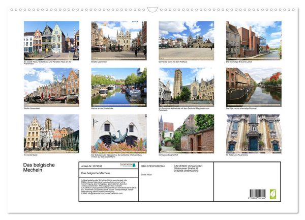 Produktbild: Das belgische Mecheln (Wandkalender 2026 DIN A2 quer), CALVENDO Monatskalender