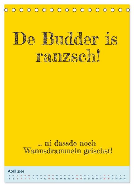 Produktbild: Ningeln&auml;sorum! Mundart und Dialekt Kalender Sachsen (Tischkalender 2026 DIN A5 hoch), CALVENDO Monatskalender