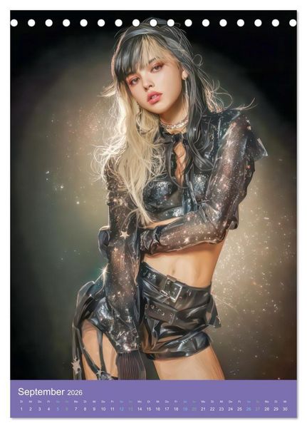 Produktbild: Popstars - Inspiriert vom Mangastil (Tischkalender 2026 DIN A5 hoch), CALVENDO Monatskalender