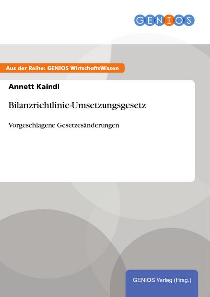 Produktbild: Bilanzrichtlinie-Umsetzungsgesetz