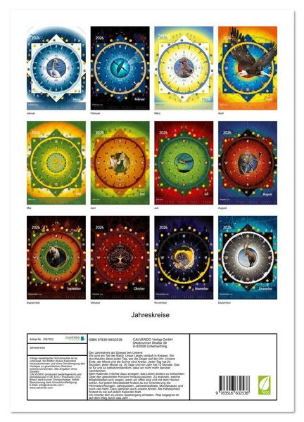 Produktbild: Jahreskreise (Wandkalender 2026 DIN A3 hoch), CALVENDO Monatskalender