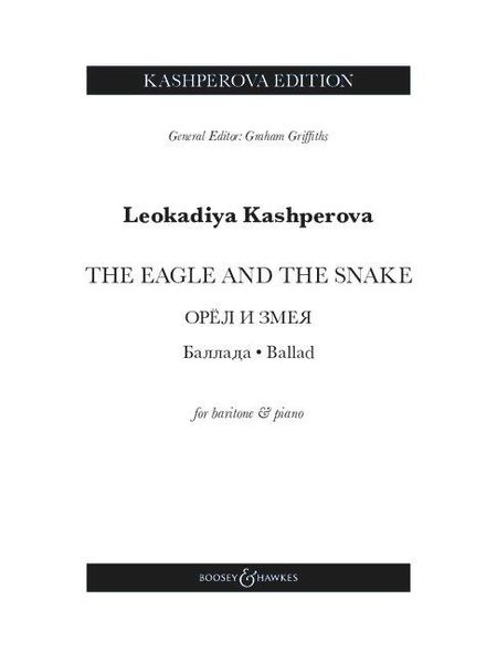 Produktbild: Kashperova: The Eagle and the Snake - Ballad for Baritone Voice and Piano