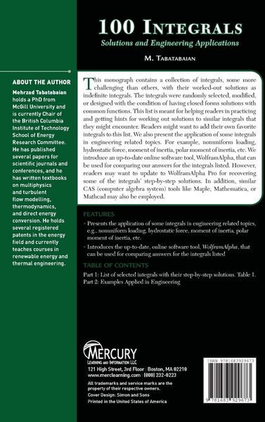 Produktbild: 100 Integrals: Solutions with Engineering Applications