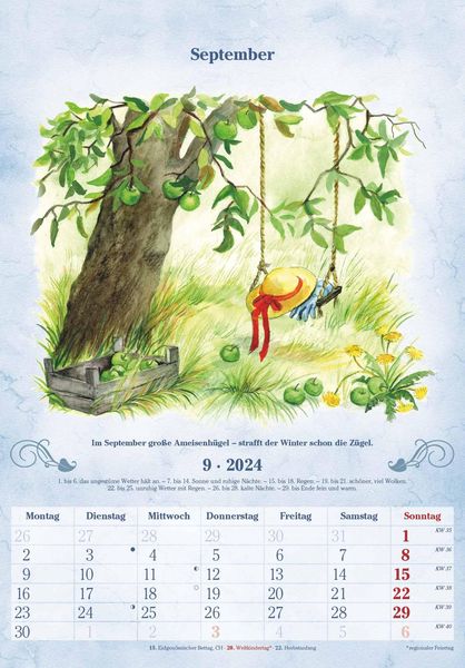 '100-jähriger Kalender 2024 - Bildkalender 23,7x34 cm - mit