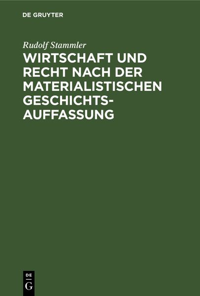 Produktbild: Wirtschaft und Recht nach der materialistischen Geschichtsauffassung