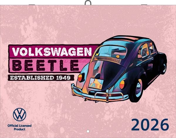 Produktbild: VW Broschürenkalender 2026 mit Illustrationen