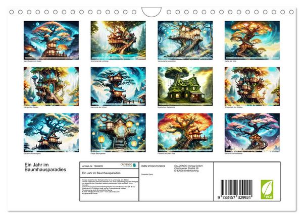 Produktbild: Ein Jahr im Baumhausparadies (Wandkalender 2026 DIN A4 quer), CALVENDO Monatskalender