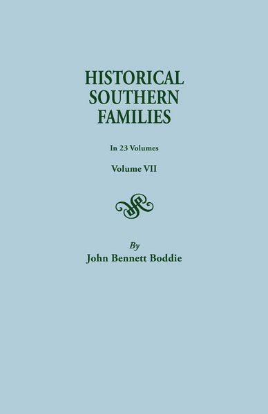 Produktbild: Historical Southern Families. in 23 Volumes. Volume VII