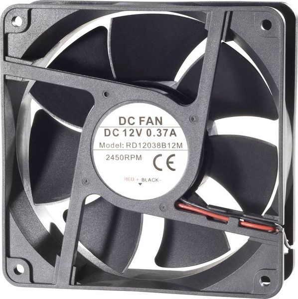 Produktbild: TRU Components RD12038B12L Axiall&uuml;fter 12 V/DC 142 m&sup3;/h (L x B x H) 120 x 120 x 38mm