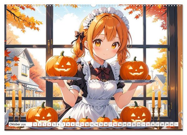 Produktbild: Manga Caf&eacute; Tr&auml;ume - Kawaii Anime-Kalender voller s&uuml;&szlig;er Momente (hochwertiger Premium Wandkalender 2026 DIN A2 quer), Kunstdruck in Hochglanz