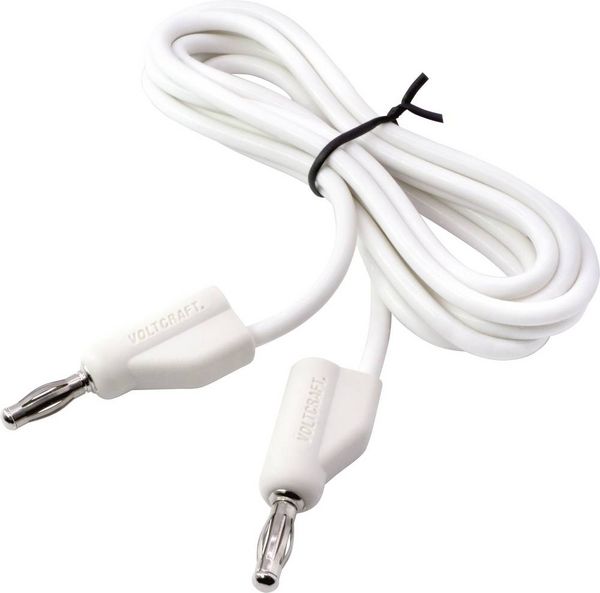Produktbild: VOLTCRAFT MSB-300 Messleitung Lamellenstecker 4mm Silikon 1.50m Wei&szlig; 1St.