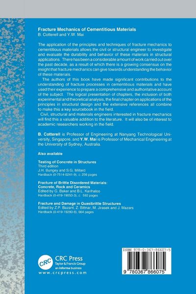 Produktbild: Fracture Mechanics of Cementitious Materials