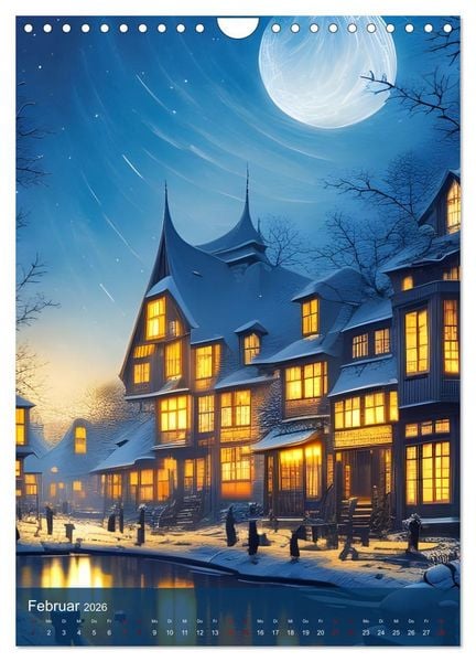 Produktbild: Mondn&auml;chte- Mondverzauberte N&auml;chte aus der KI (Wandkalender 2026 DIN A4 hoch), CALVENDO Monatskalender