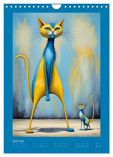 Produktbild: Buntes Katzenvolk (Wandkalender 2026 DIN A4 hoch), CALVENDO Monatskalender