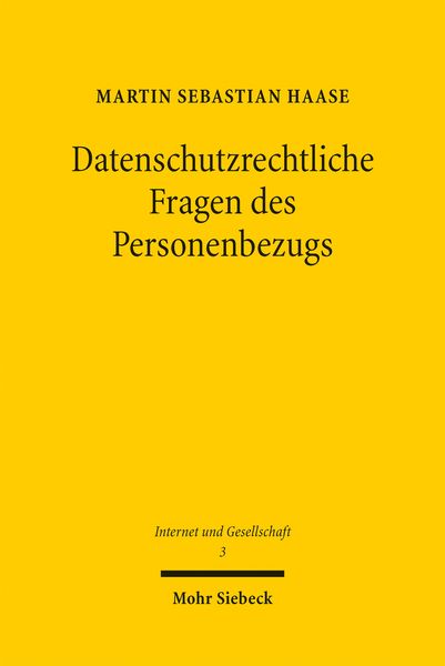 Produktbild: Datenschutzrechtliche Fragen des Personenbezugs